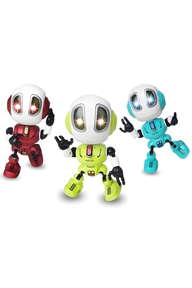 Minik Robot Ses Tekrar Edebilen Die-cast Oyuncak - Yeşil - 5