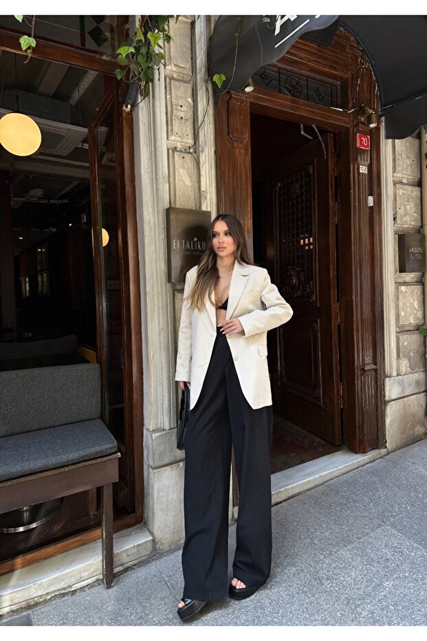 Keten Blazer Ceket - 5