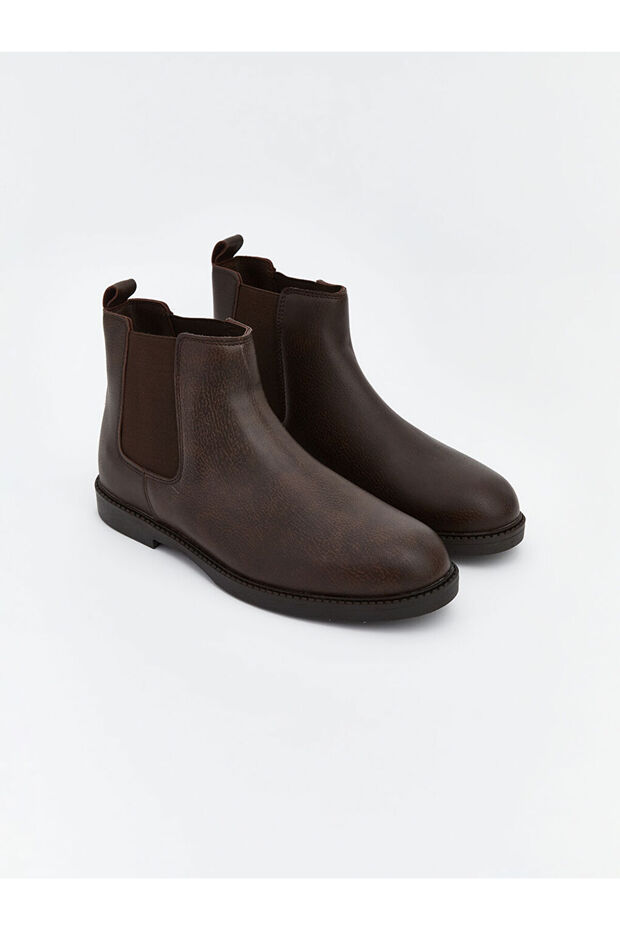 Lcw Steps Brown Leather Look Men's Boots