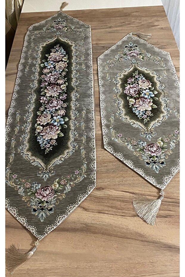 Goblen şönilli runner 4 lü set - 2