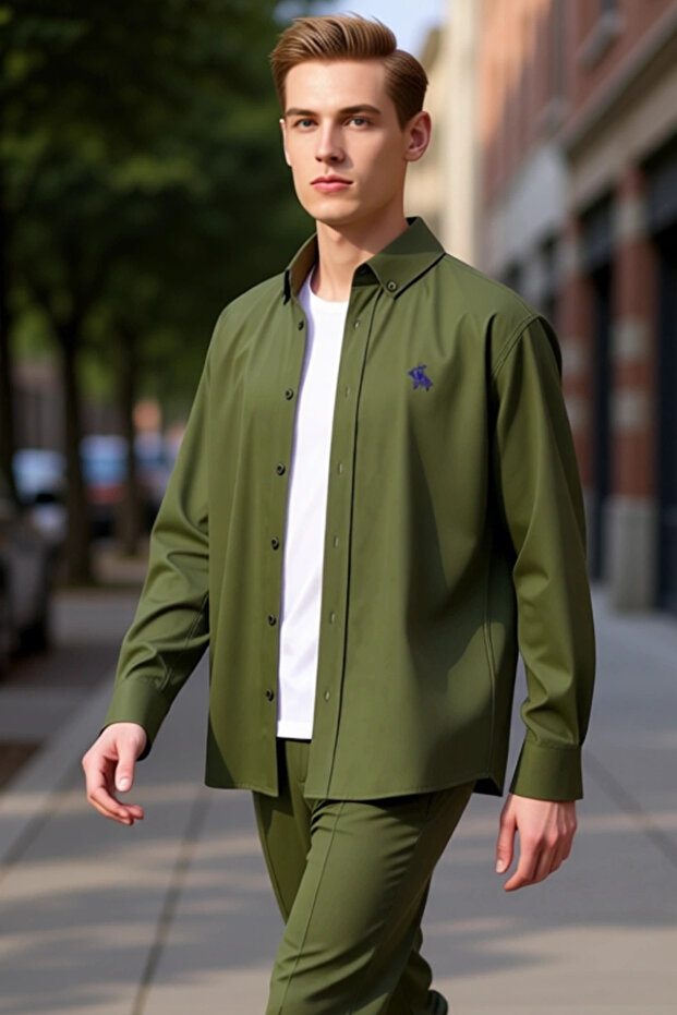 Men's Oxford Woven Embroidered Shirt Functional Durable Quality Comfortable Aesthetic Premium