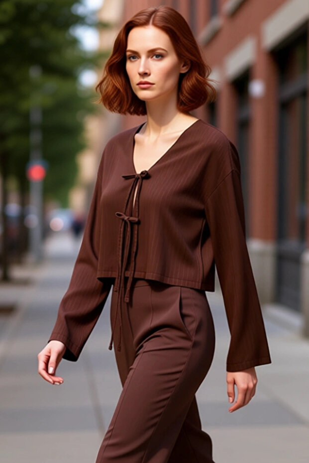 Women's V-Neck Lace-Up Crop Shirt Functional Durable Quality Comfortable Aesthetic Premium Stylish