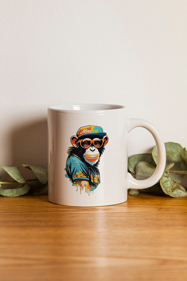Monkey Printed Mug Cup