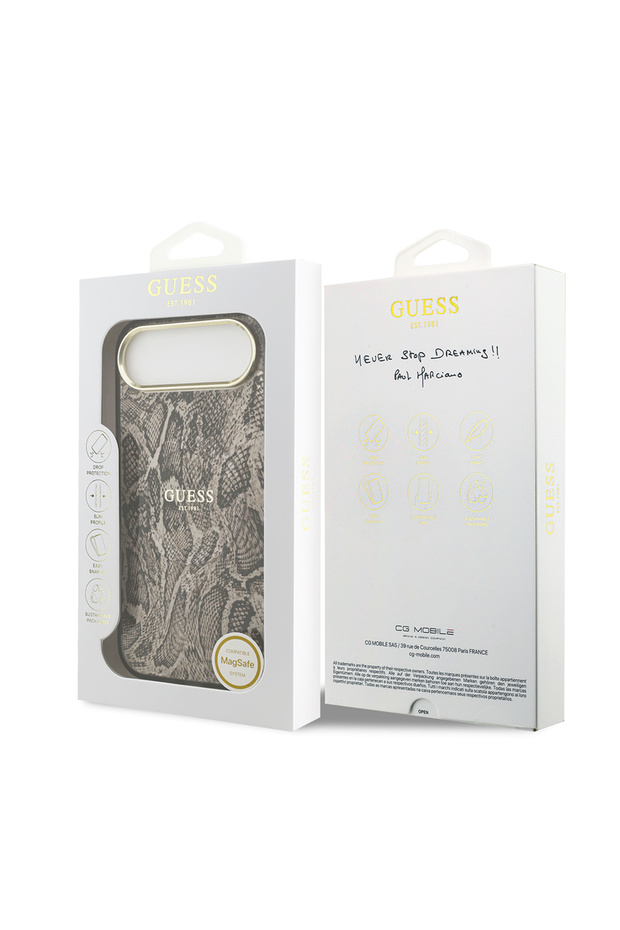 غطاء متوافق مع هاتف iPhone 17 Air، غطاء بنمط بايثون مع شعار مكتوب عليه M-safeli، بني اللون - 8