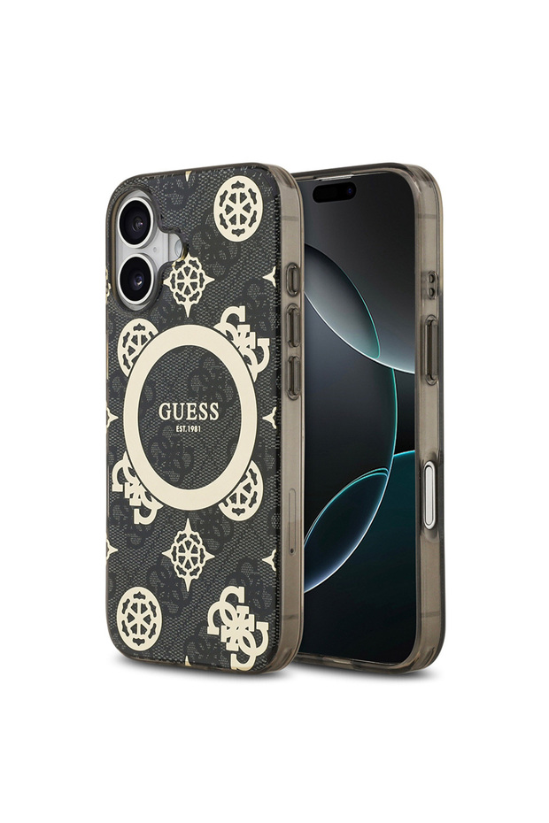 iPhone 17 Compatible Case Licensed M-Safeli Iml Peony and 4g Patterned Classic Logo Cover Black