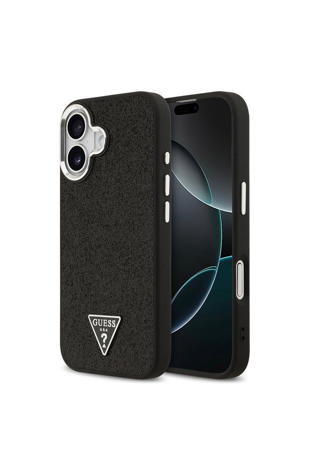 iPhone 17 Compatible Case Licensed M-Safeli Metal Camera Frame Triangle Logo Glitter Black