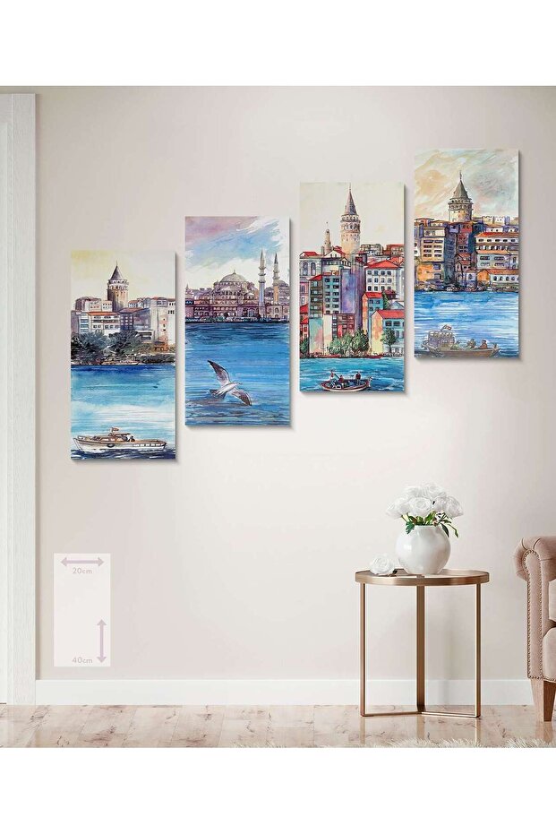 Manzara 4lü mdf tablo - 1