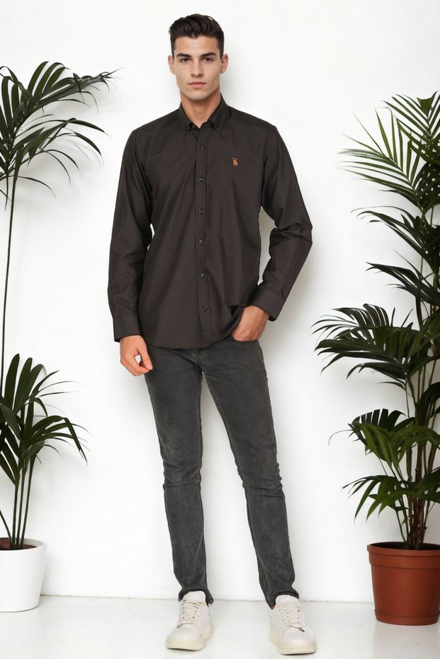 Men's Cotton Shirt Black G925
