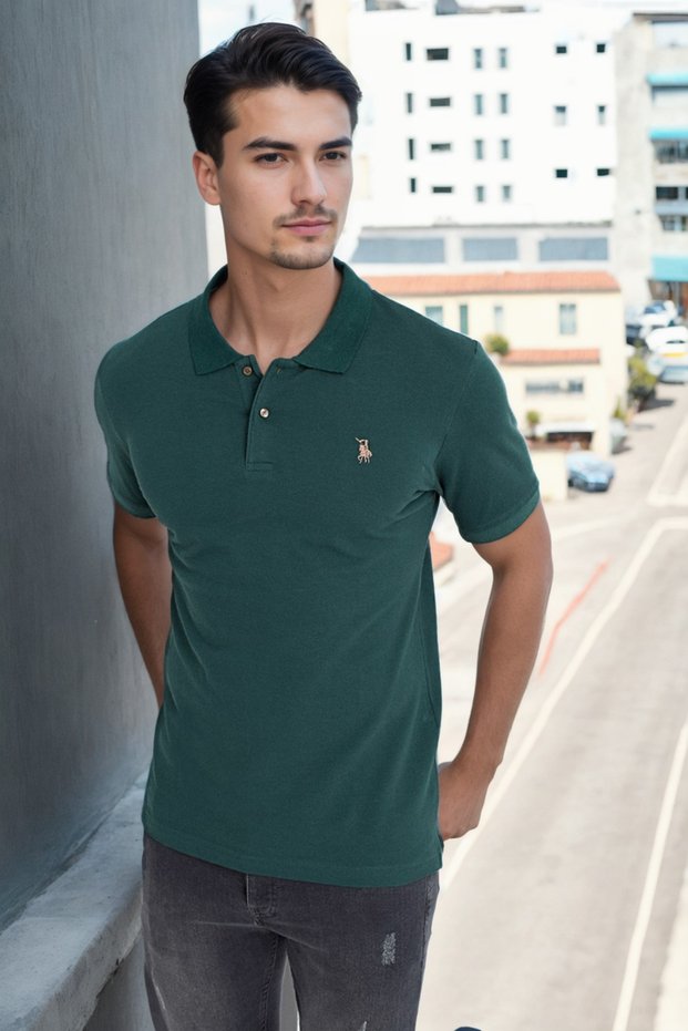 Men's Polo Collar Breathable T-Shirt Regular Fit Summer New Season Model