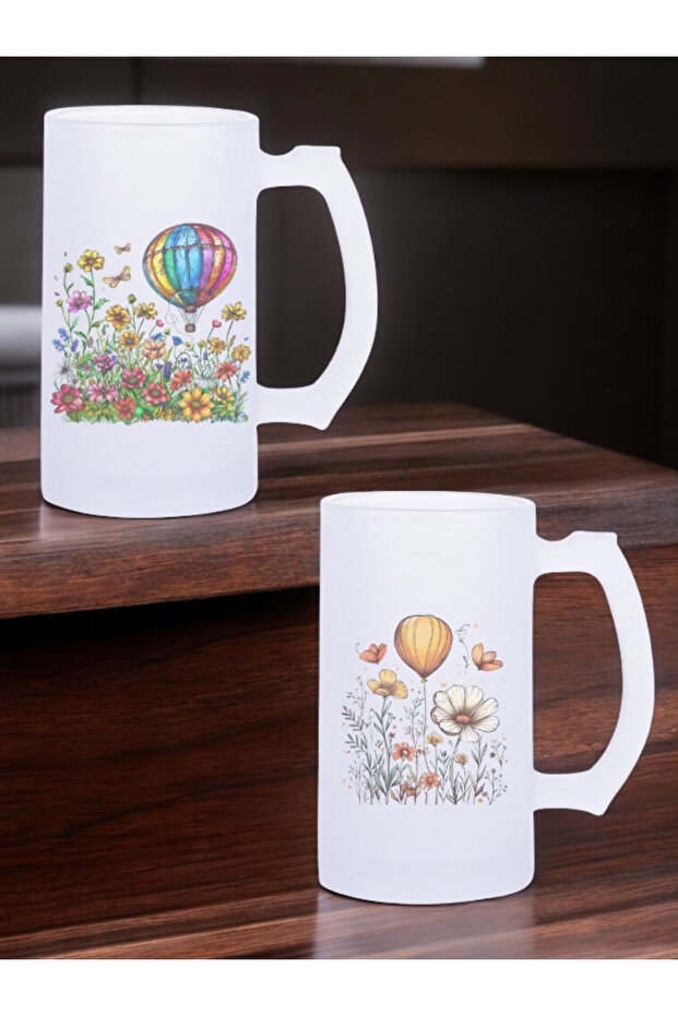 Balon 2-Piece Frosted Beer Glass - Glass Beer, Printed Beer Glasses, Beer Glass Models