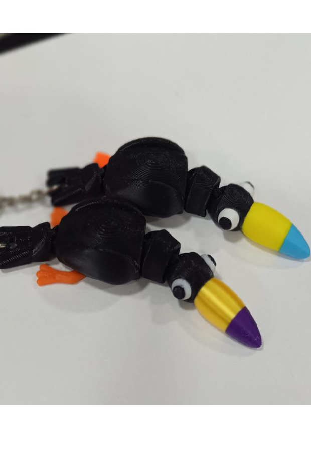 3D Animal Figure Movable Keychain Set of 2 Gift Bag Ornament