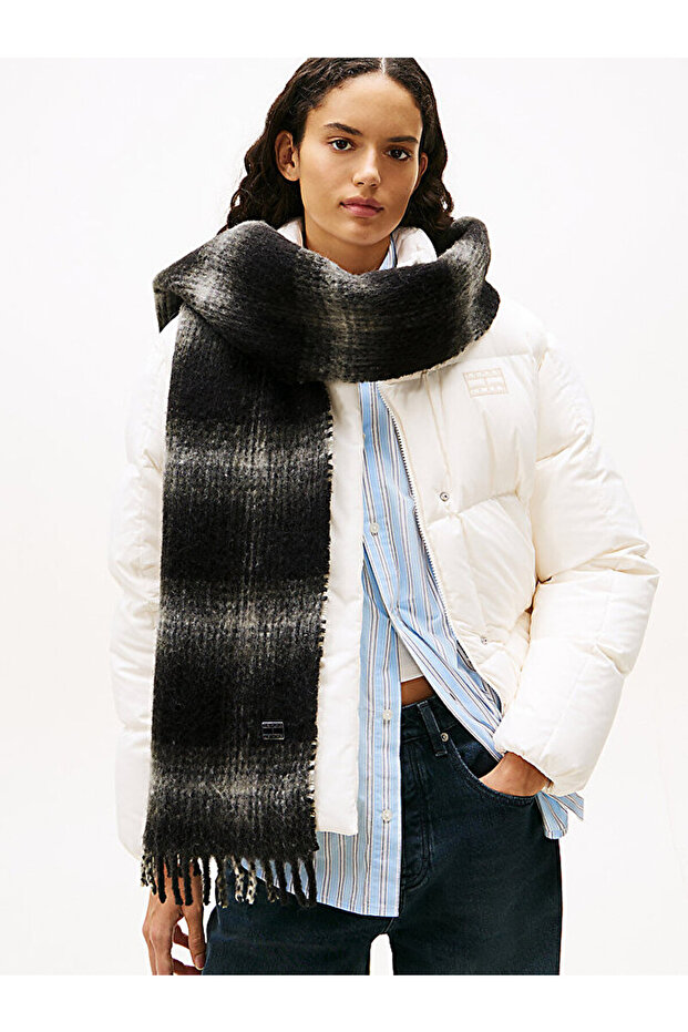 TH Crest Check Scarf With Wool - 2