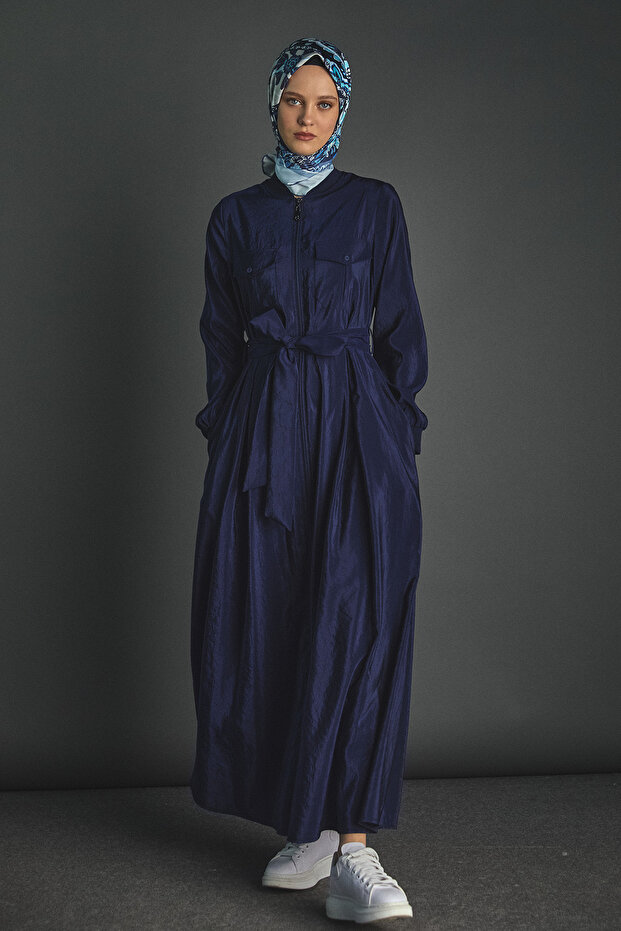 Kuşaklı Bomber Elbise - 4