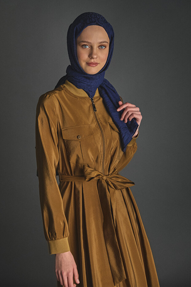 Kuşaklı Bomber Elbise - 5