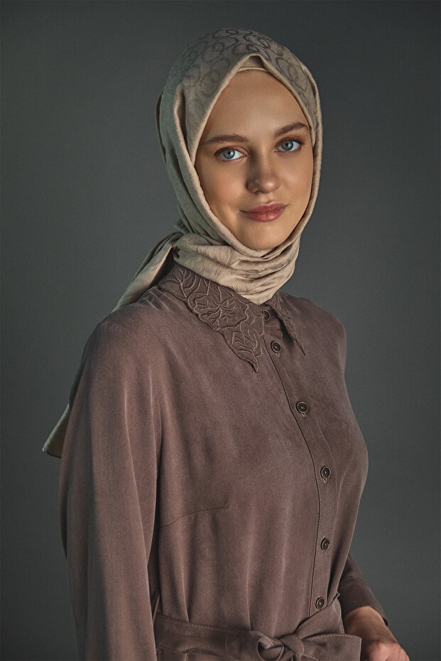 Kuşaklı Lyocell Elbise - 4