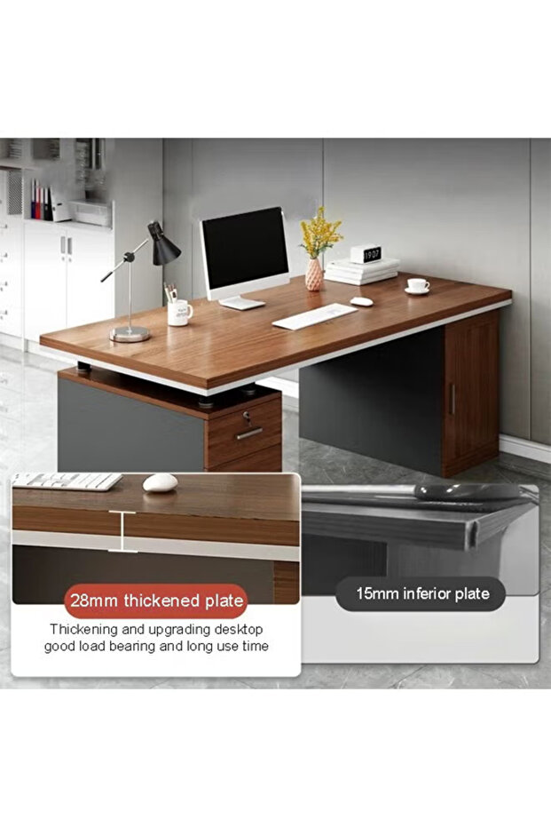 مكتب تنفيذي وطاولة كمبيوتر متعددة الوظائف 120 سم - 3