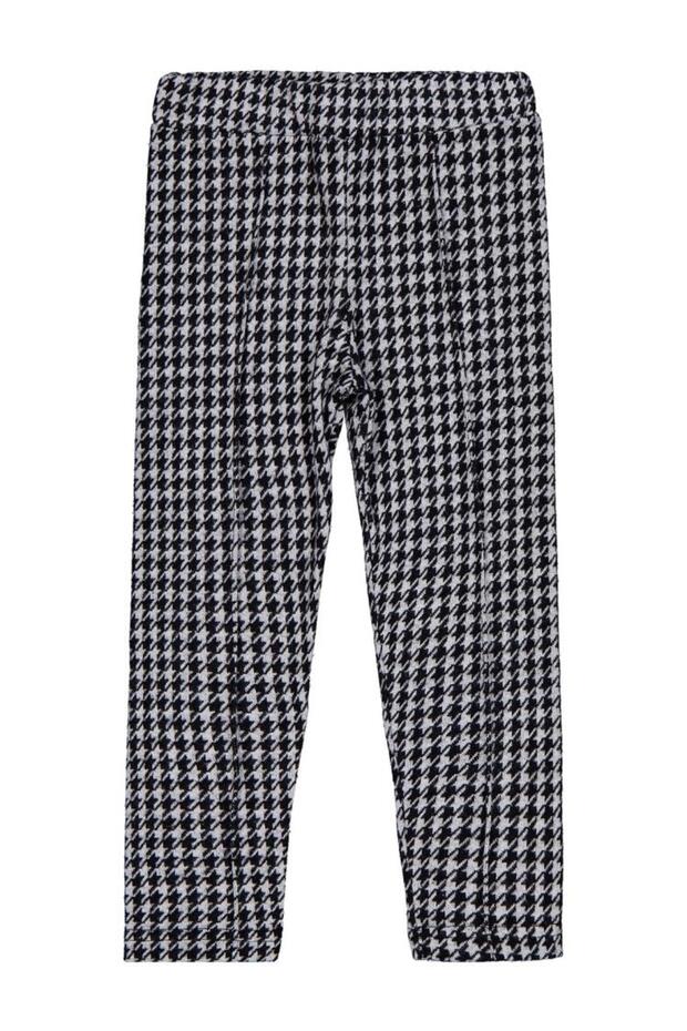 Houndstooth Pattern 10-13 Years Old Leggings - Black 11-12 Years Old