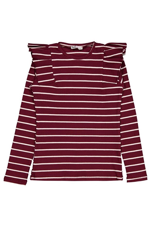 Thin Striped 10-13 Years Old Sweatshirt - Burgundy 13-14 Years Old