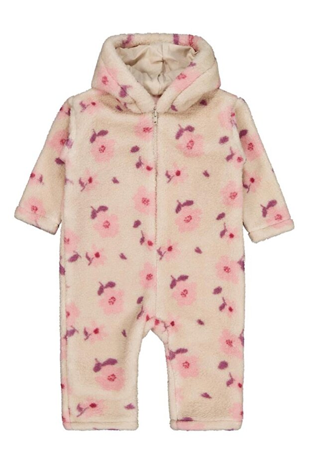 Flower Printed 6-18 Months Jumpsuit - Beige 12-18 Months