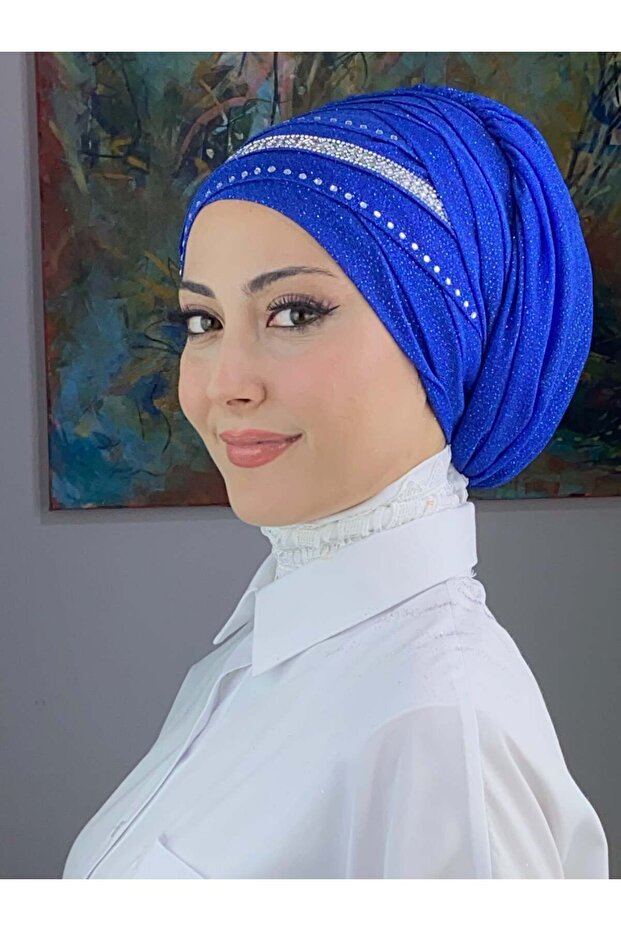 شال بون مزين بتفاصيل مخططة