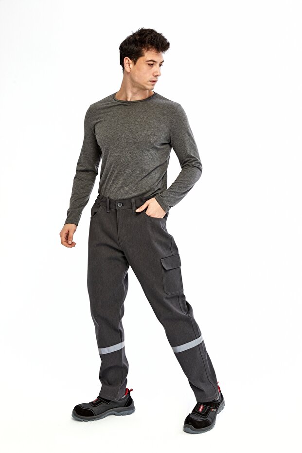İş Pantolonu Kışlık Basic Model 2 Gri 5 Cepli - 6