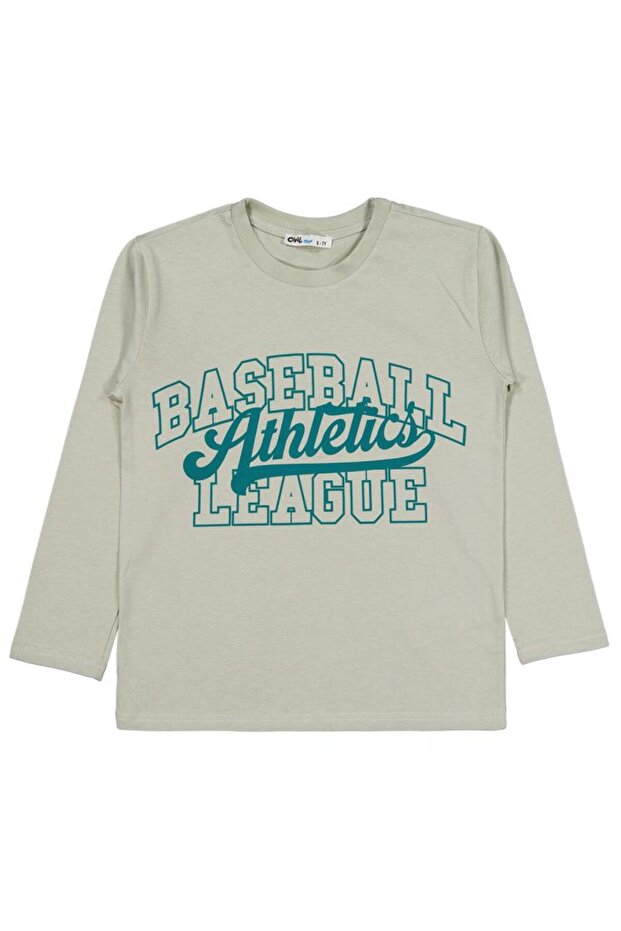 Basebal Atletics Printed 6-9 Years Old Sweatshirt - Dark Stone Color 6-7 Years Old