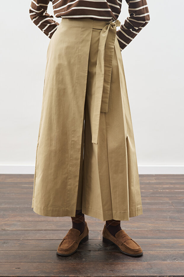 ETEK GÖRÜNÜMLÜ PANTOLON KAMEL - 2