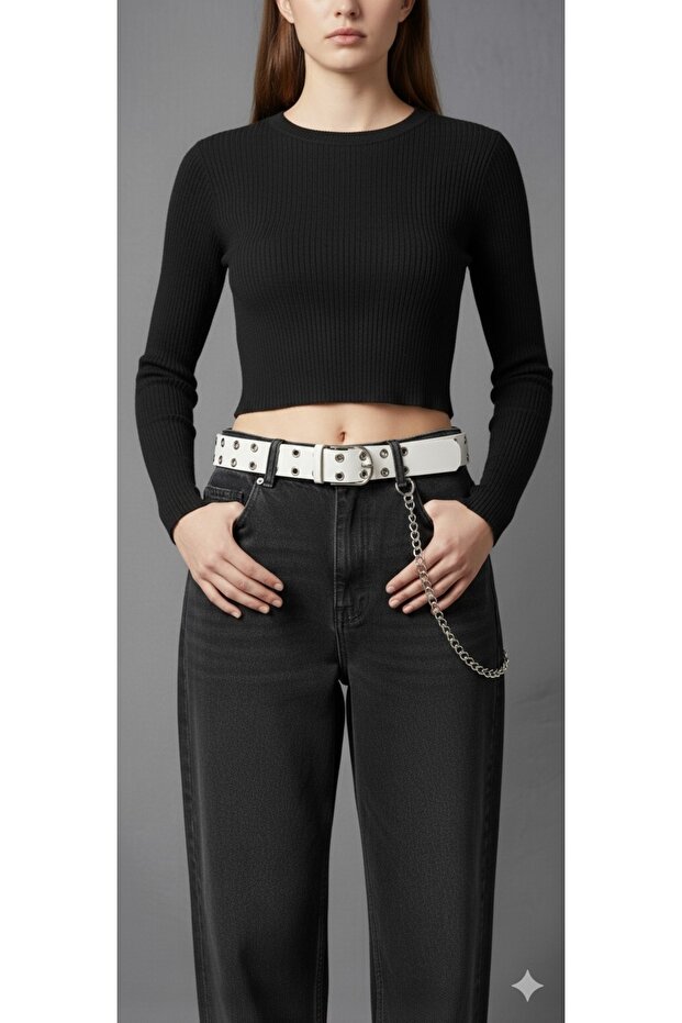 Y2K Unisex Young Belt Punk Rock Rivet Buckle Belt