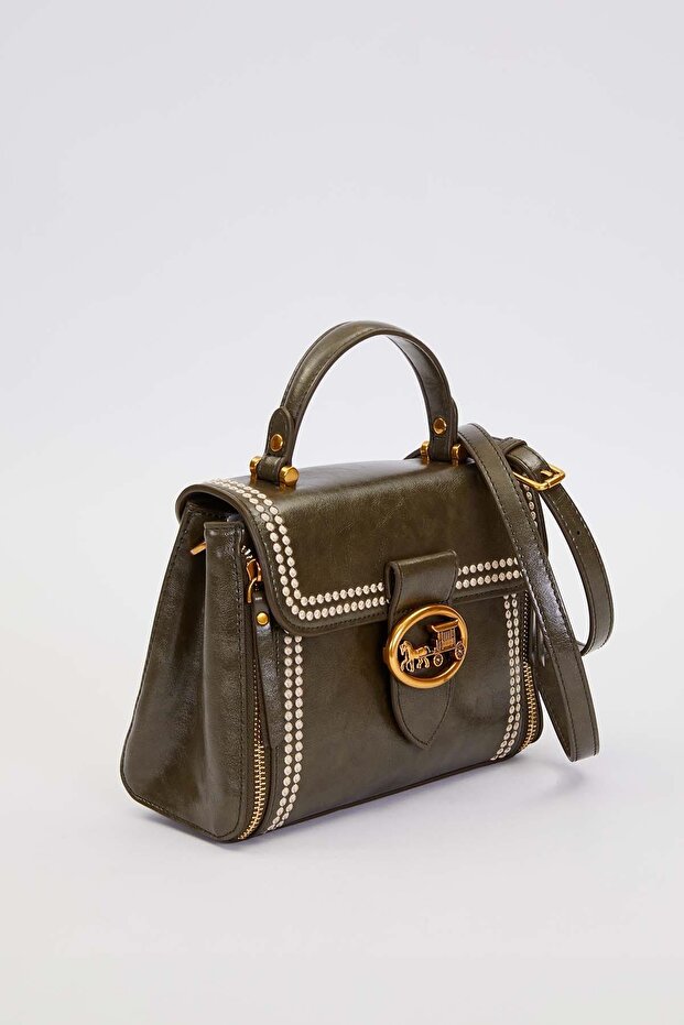 حقيبة يد خضراء مع قفل - 2