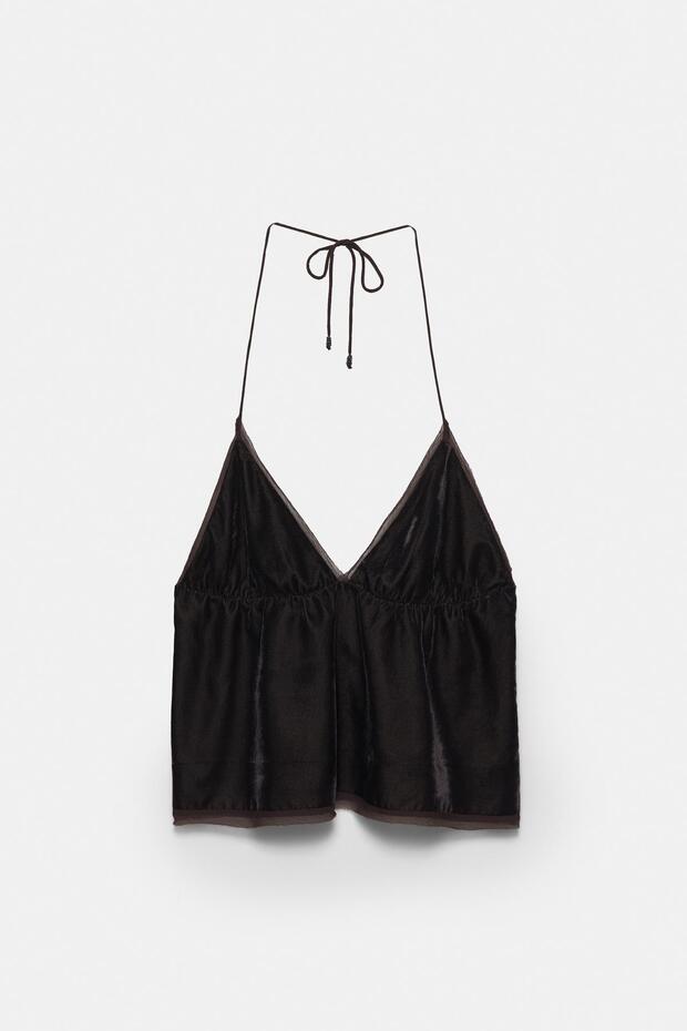 Kombine tül halter top - 6