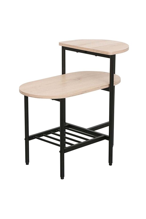 Jayde Side Table – Oak & Black Contemporary Accent Table for Indoor Spaces
