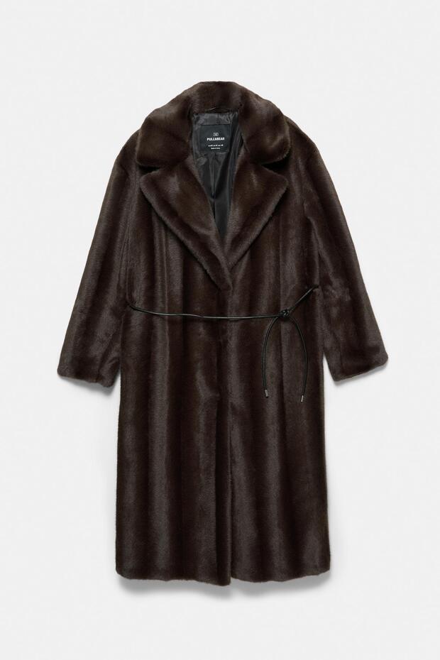 Kemerli uzun suni kürk kaban - 9