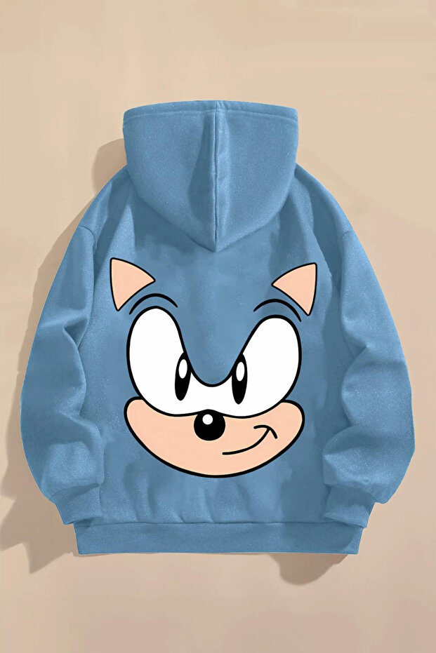 Children's Sonic Printed Hooded Sweatshirt Hoodie