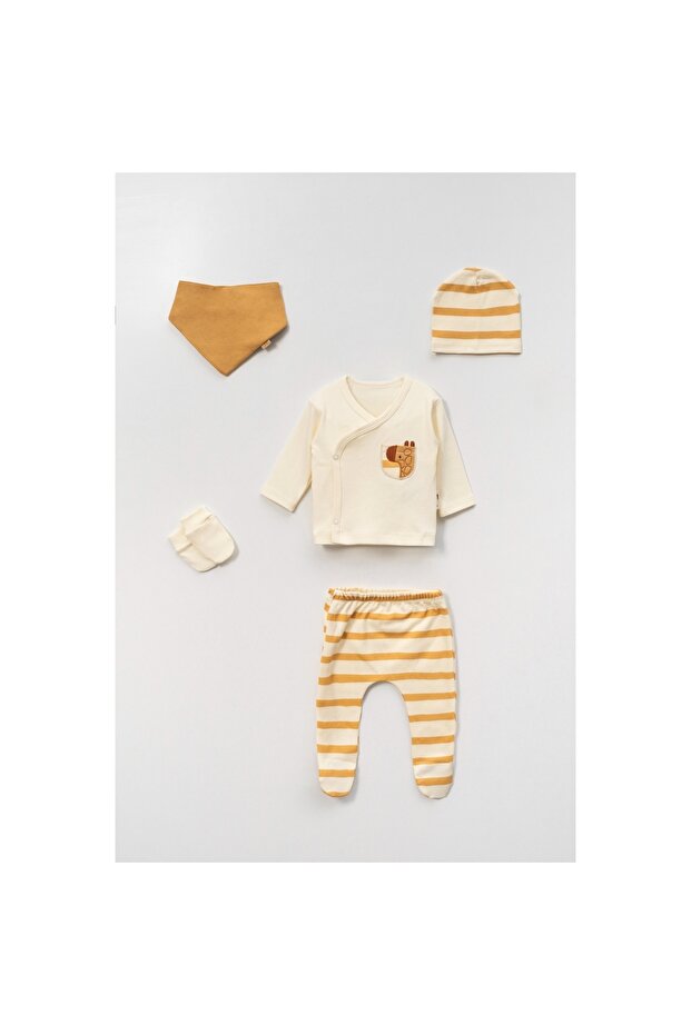 Zebra Pocket Embroidered Baby Boy 5-Piece Hospital Discharge Set