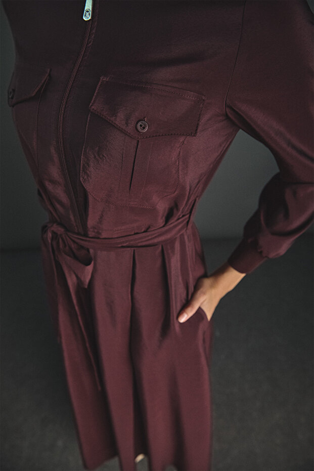 Kuşaklı Bomber Elbise - 5