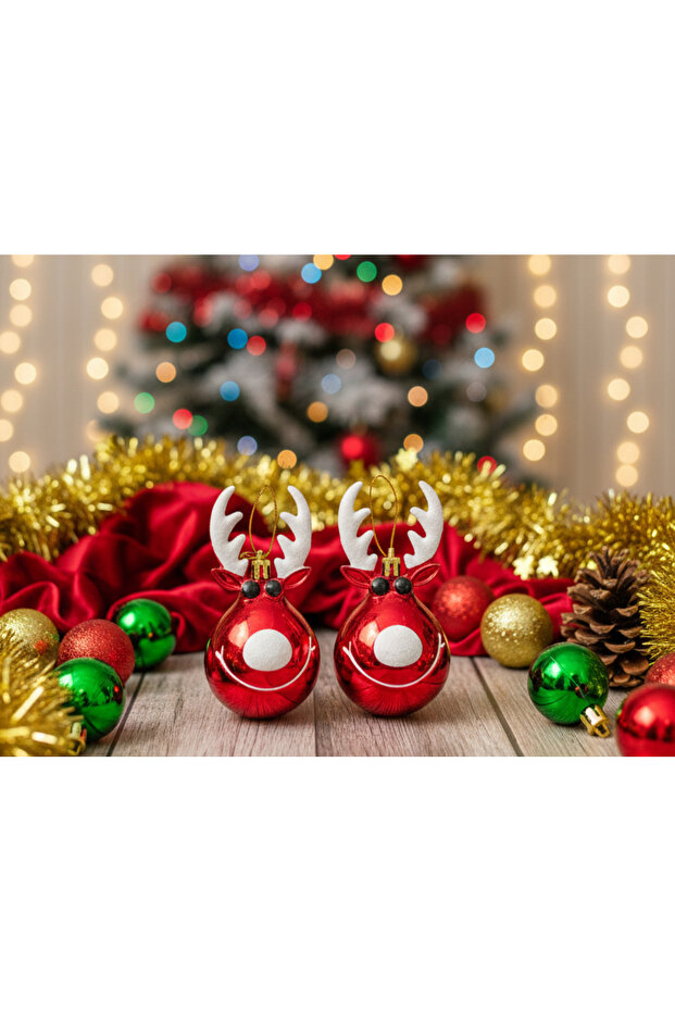 Ert-Yil-25227 New Year Tree Ornament Deer Model X cm 2 Pieces