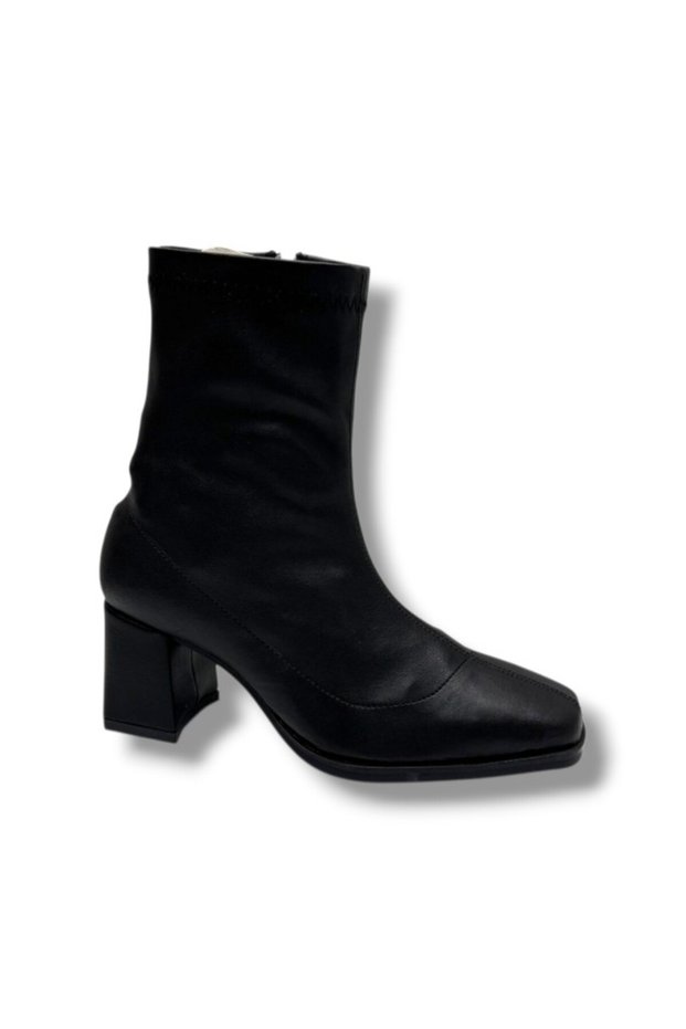 Kılınç 565-26 Skin Leather Zippered Thick Heel Women's Boots
