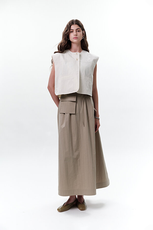 CEP DETAYLI KISA YELEK TAŞ - 2