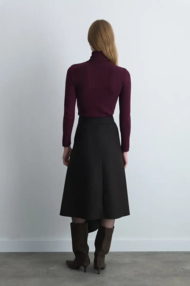 Balıkçı Yaka Basic Triko - Mürdüm - 5