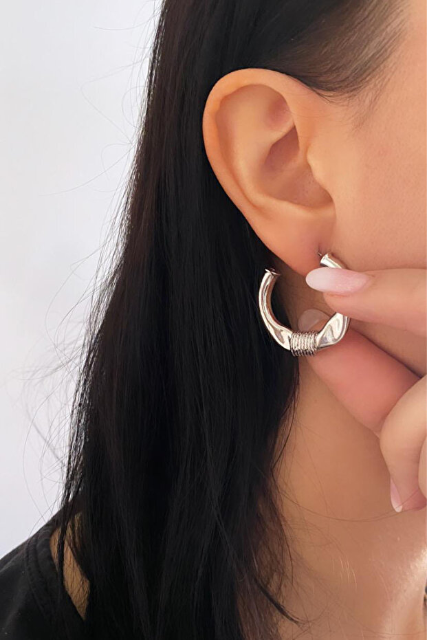 Embroidered Hoop Earrings