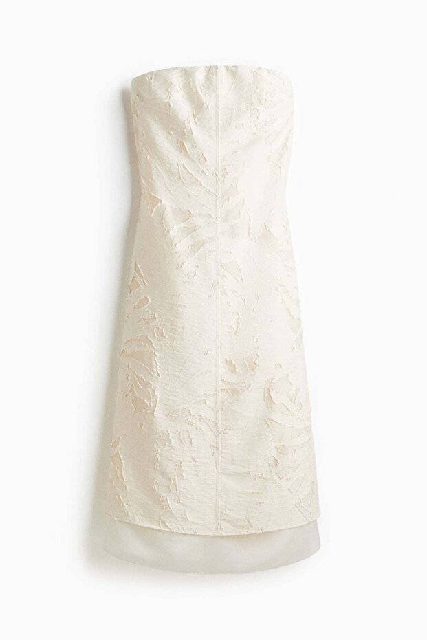 Jacquard-weave bandeau dress