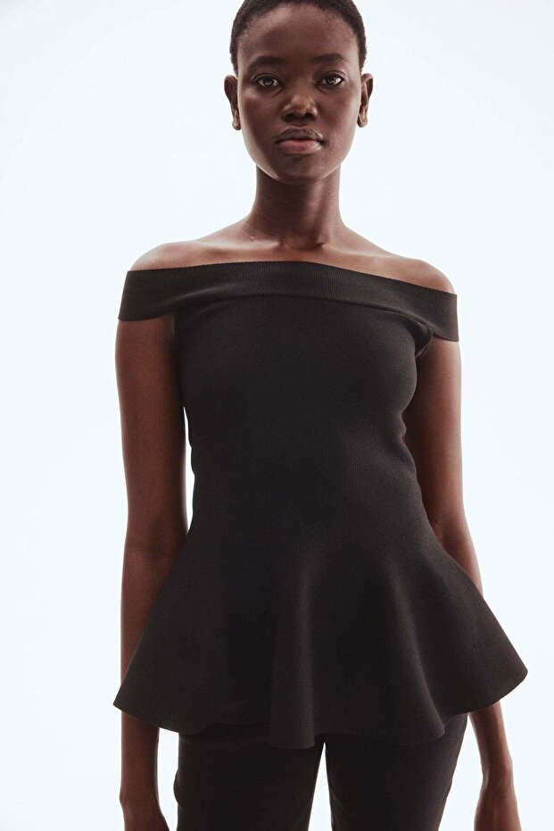 Off-the-shoulder peplum top