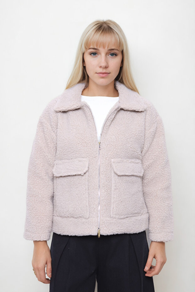 Kapak Cepli Teddy Ceket - 4