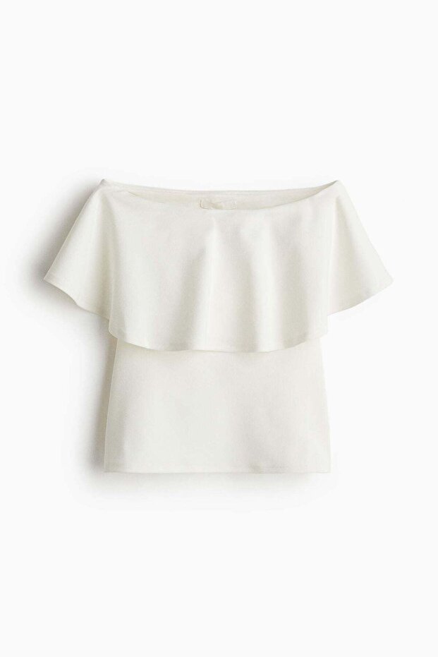 Flounced interlock bandeau top