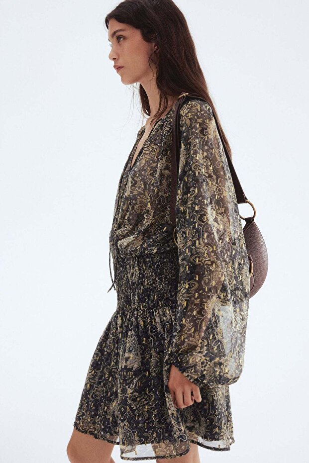 Smocked chiffon dress