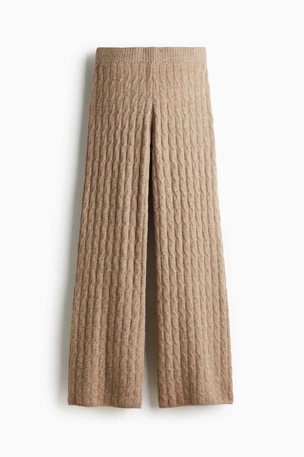 Cable-knit trousers