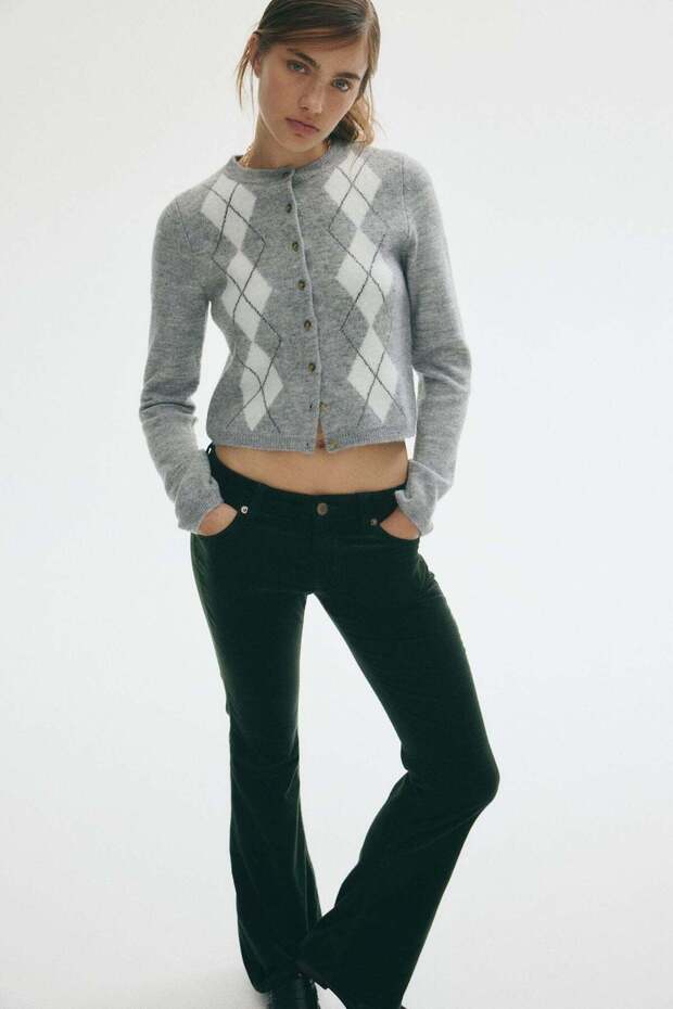 Flared corduroy trousers