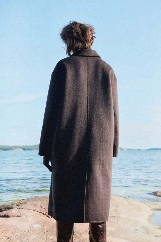 معطف مصنوع يدويًا من مزيج الصوف - 3