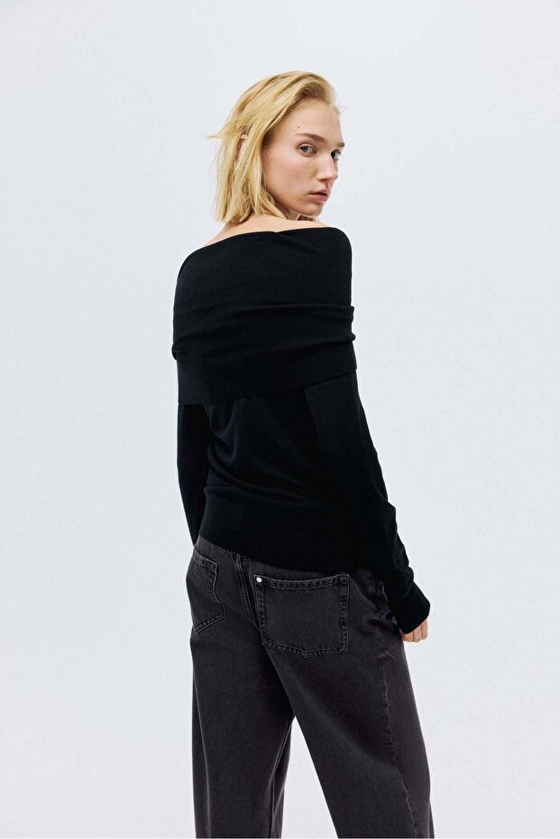 Off-the-shoulder wool top - 2