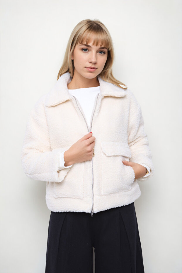 Kapak Cepli Teddy Ceket - 3